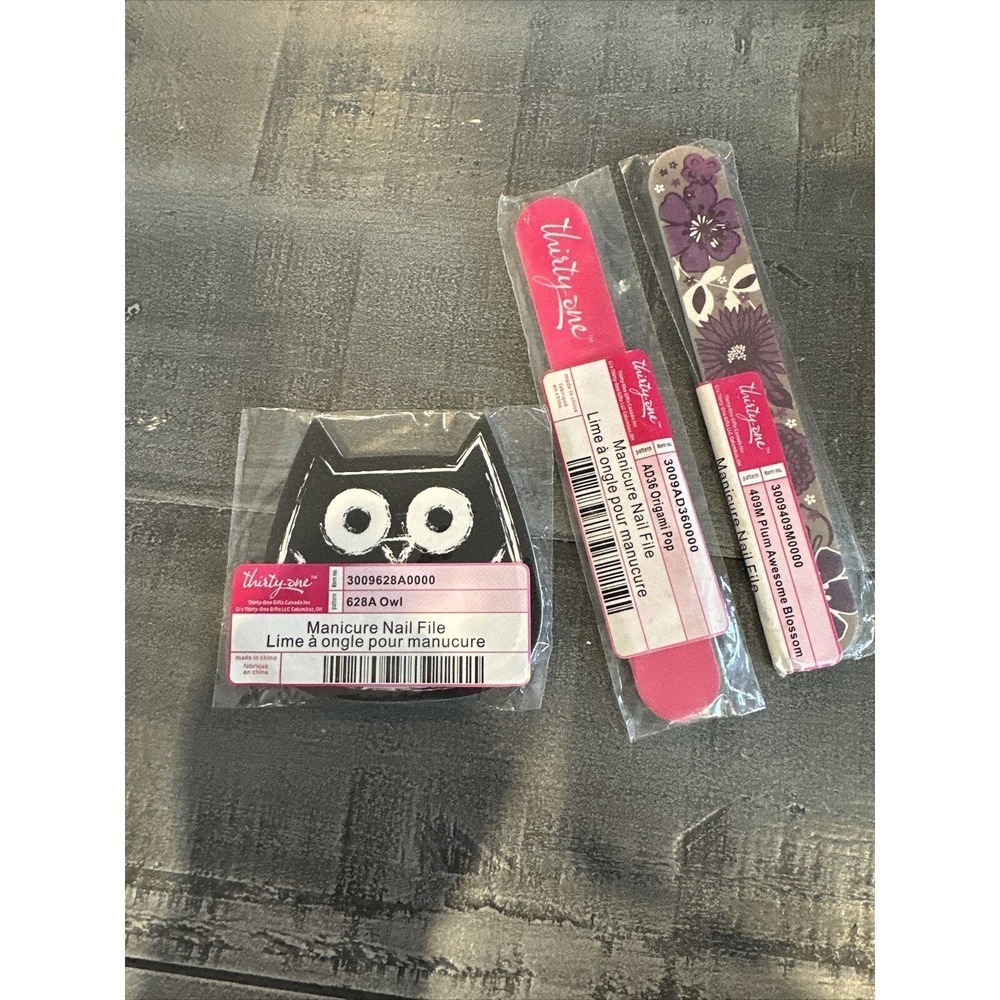 Thirty One Nail File lot of 3 manicure colorful new sealed